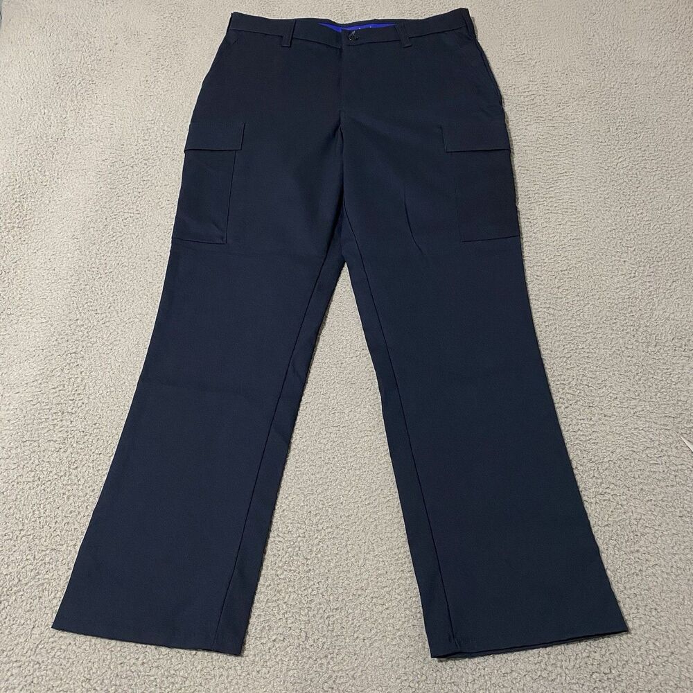 Cintas Comfort Flex Pro Cargo Pants Mens 34x32 Blue Work Uniform 23270-20 NEW